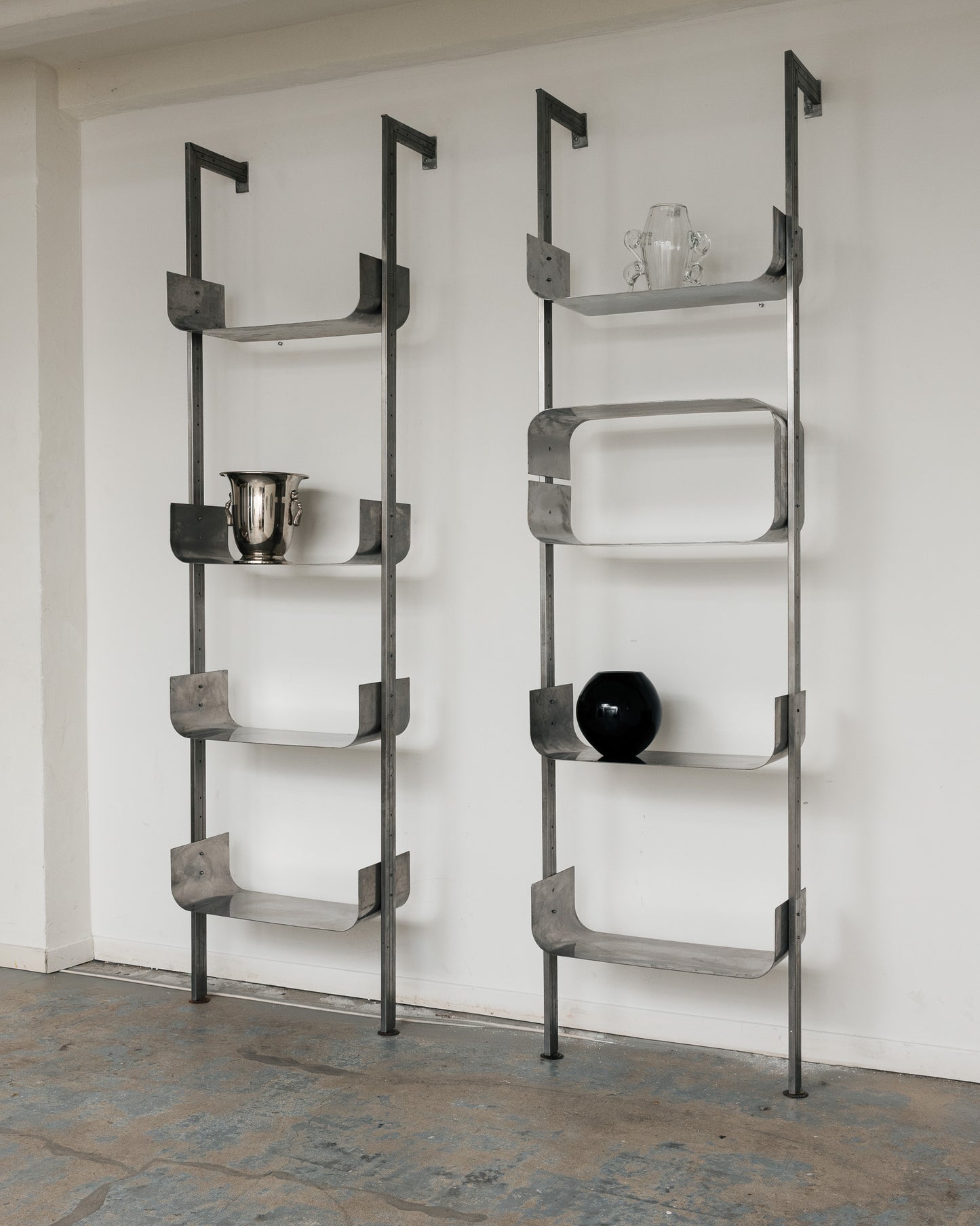 RAW STEEL WALL SHELF, 1970s