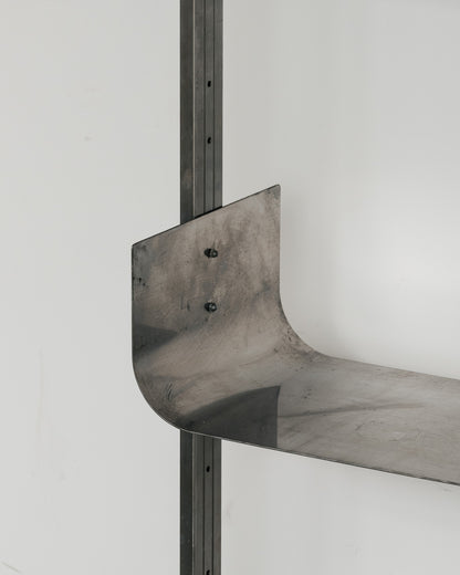 RAW STEEL WALL SHELF, 1970s