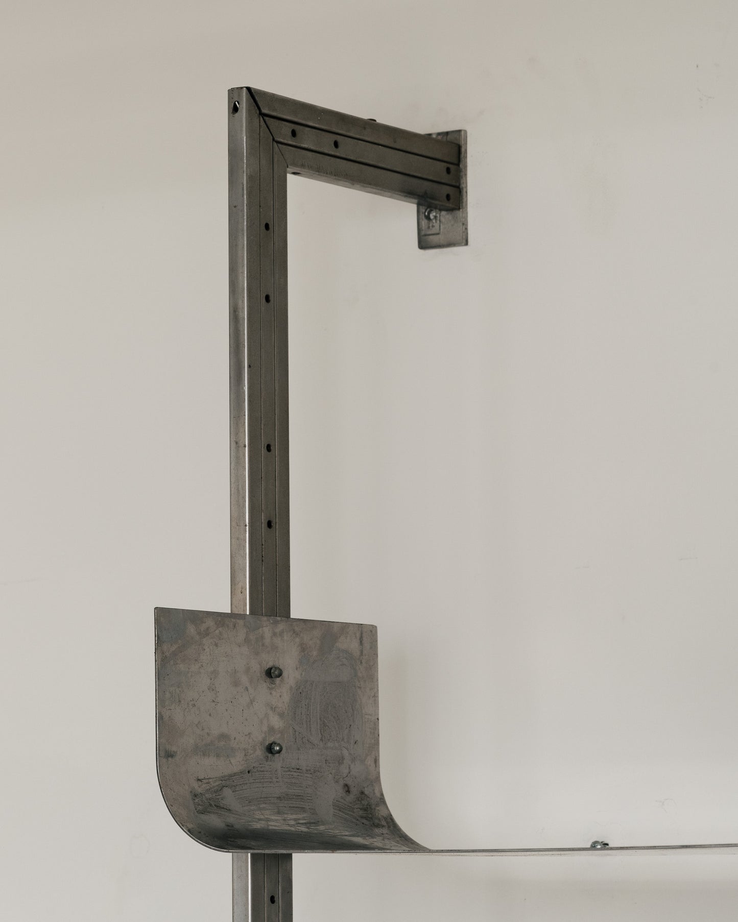 RAW STEEL WALL SHELF, 1970s