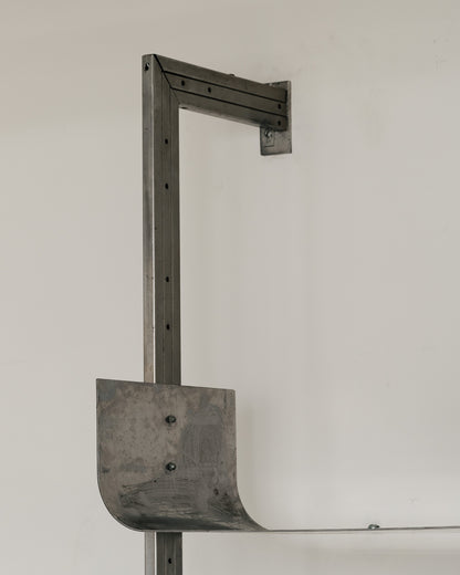 RAW STEEL WALL SHELF, 1970s