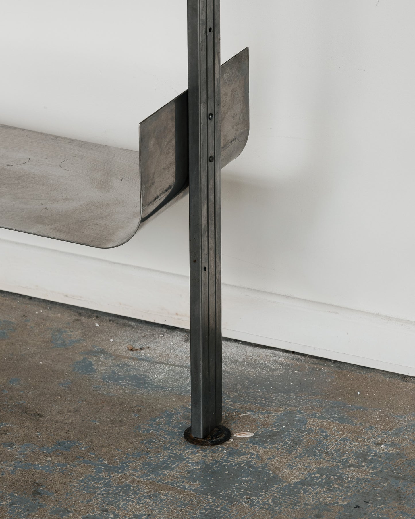 RAW STEEL WALL SHELF, 1970s