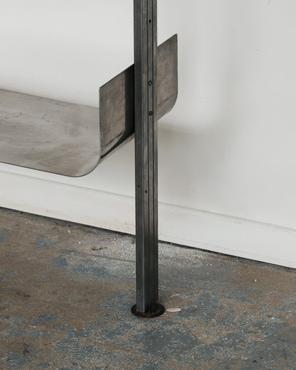 RAW STEEL WALL SHELF, 1970s