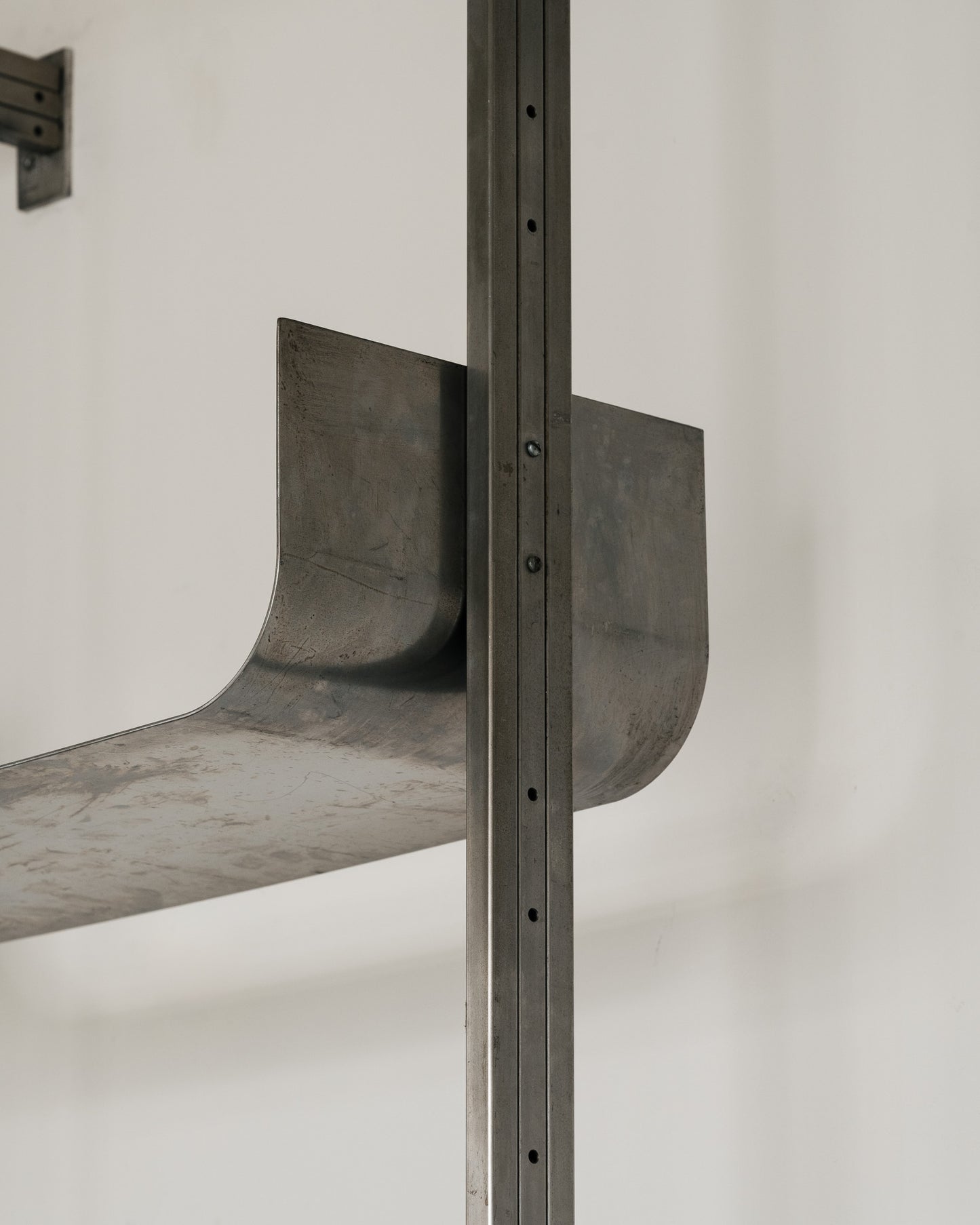RAW STEEL WALL SHELF, 1970s
