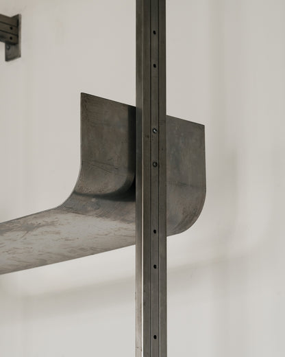 RAW STEEL WALL SHELF, 1970s