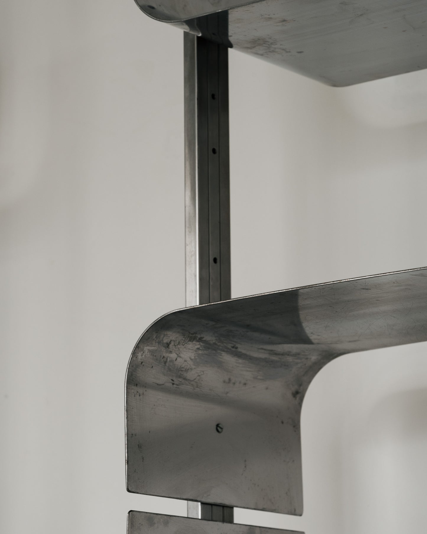RAW STEEL WALL SHELF, 1970s