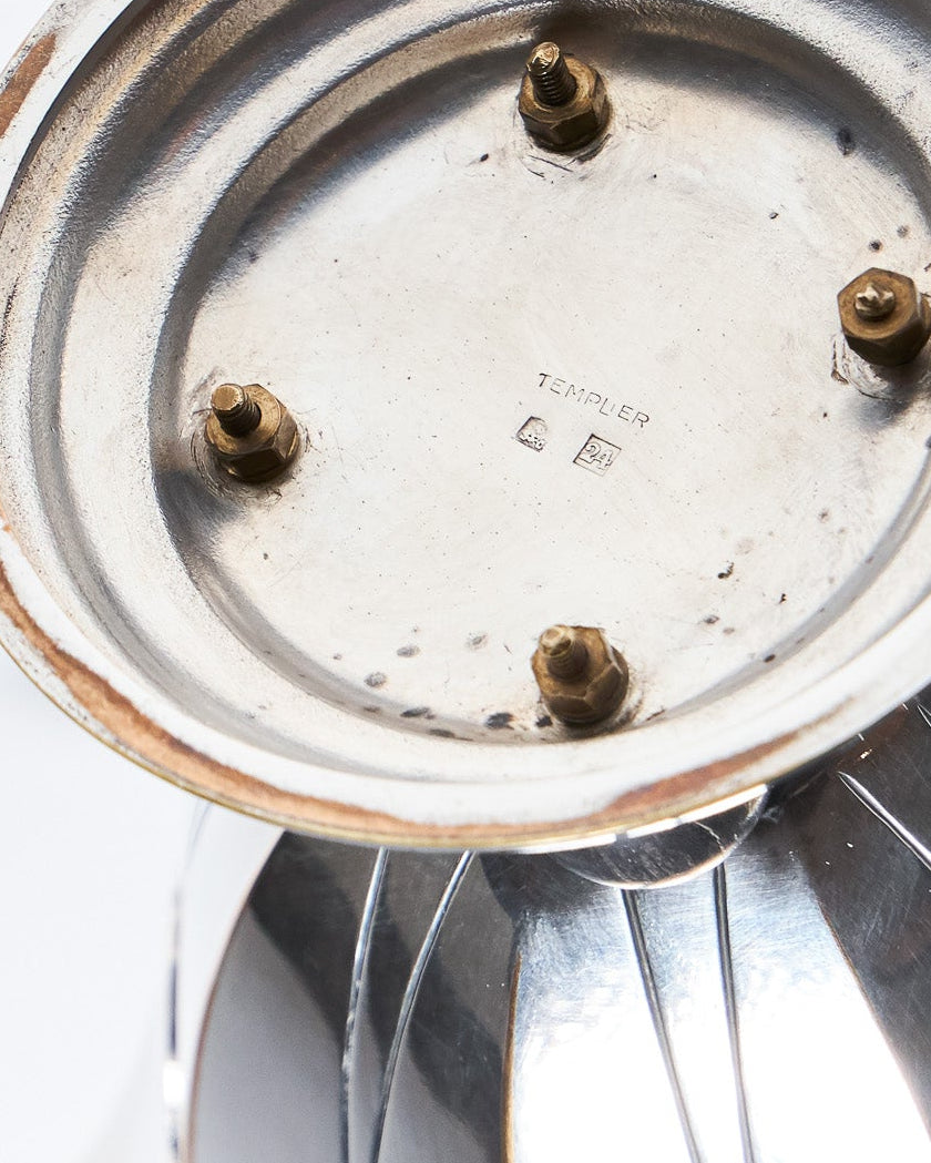 SERVICE À CAFÉ/THÉ ART DÉCO EN MÉTAL ARGENTÉ, 1930s