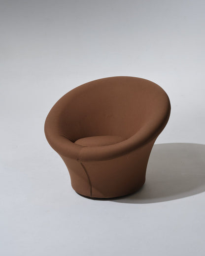 MUSHROOM BROWN ARMCHAIR, PIERRE PAULIN, 1970s.