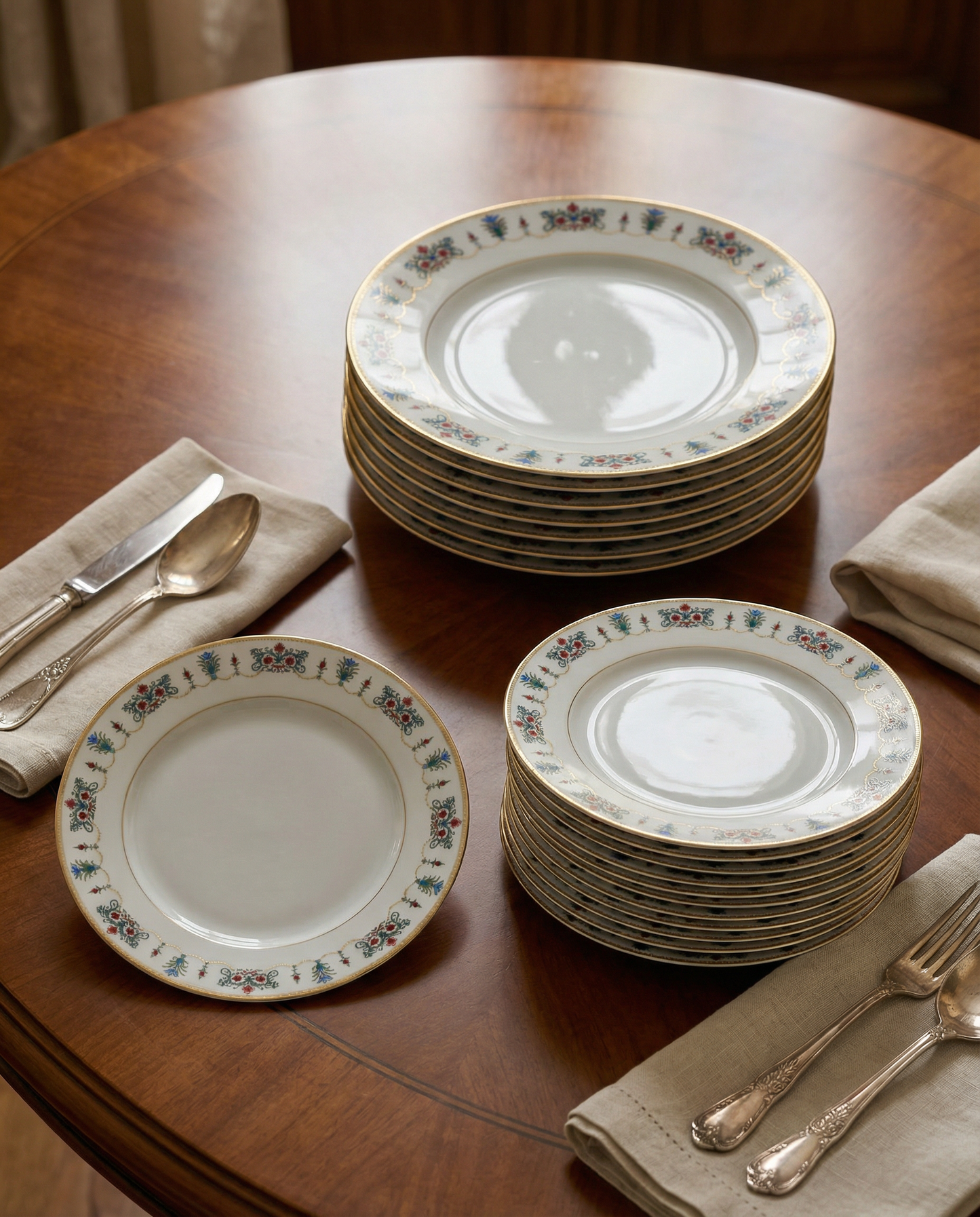 SET OF 12 CISELIO DESSERT PLATES, CHRISTOFLE, 1960s