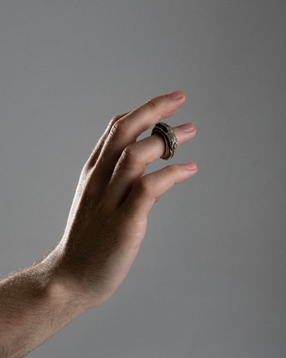 BAGUE SILEX EN ARGENT 950