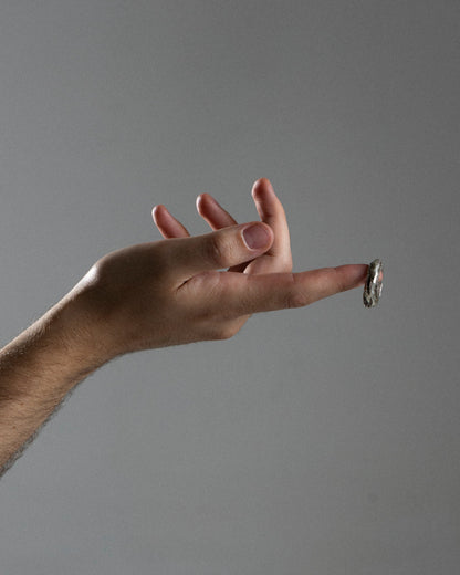 BAGUE SILEX EN ARGENT 950