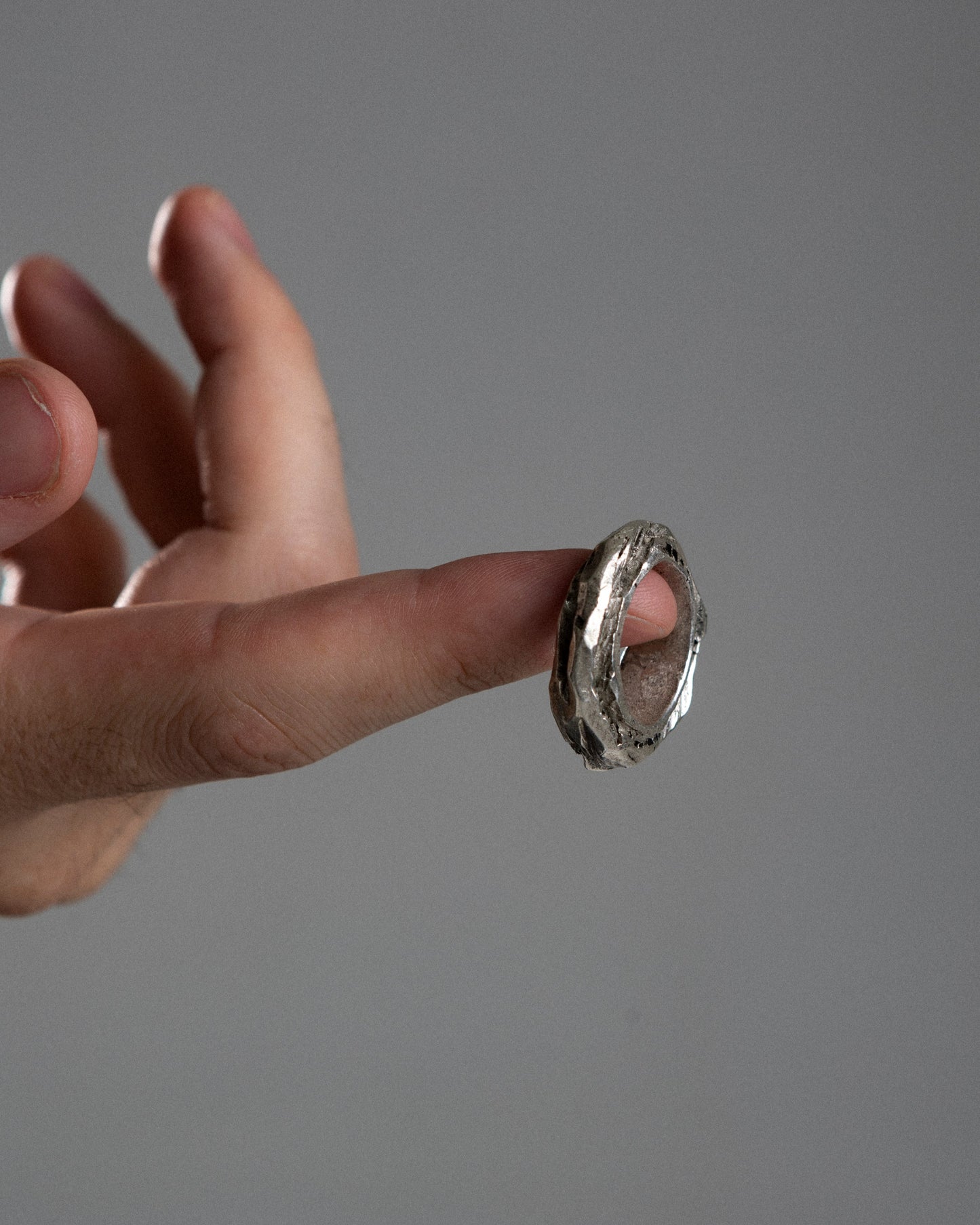 BAGUE SILEX EN ARGENT 950