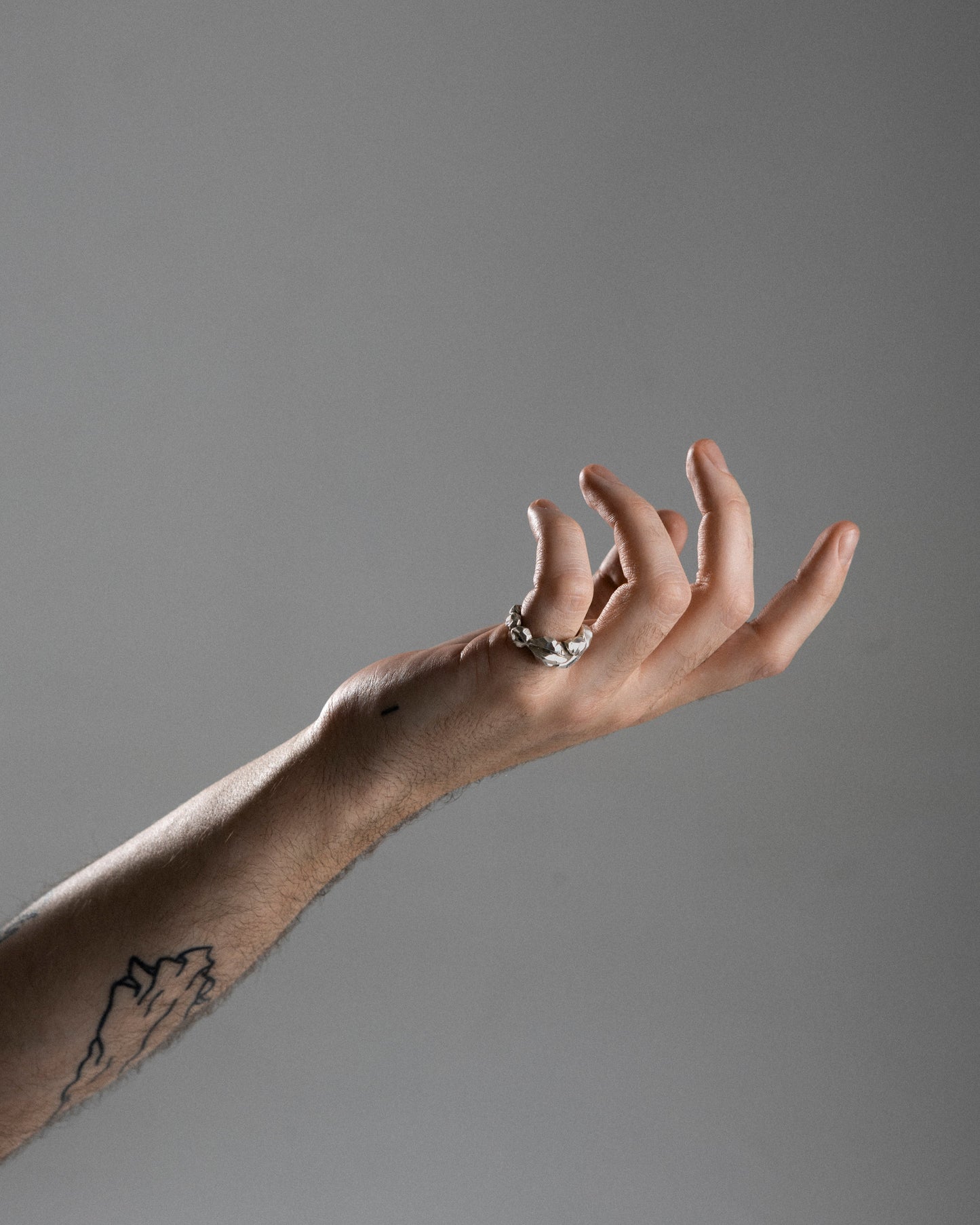 BAGUE SILEX EN ARGENT 950