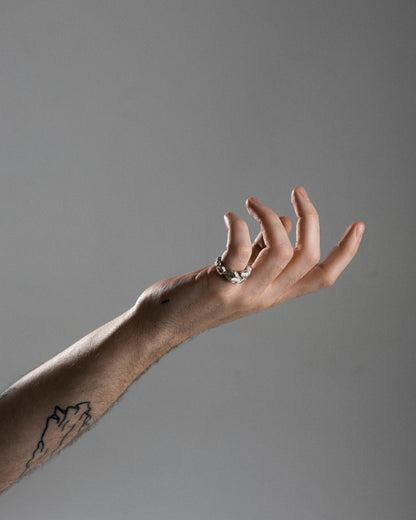 BAGUE SILEX EN ARGENT 950