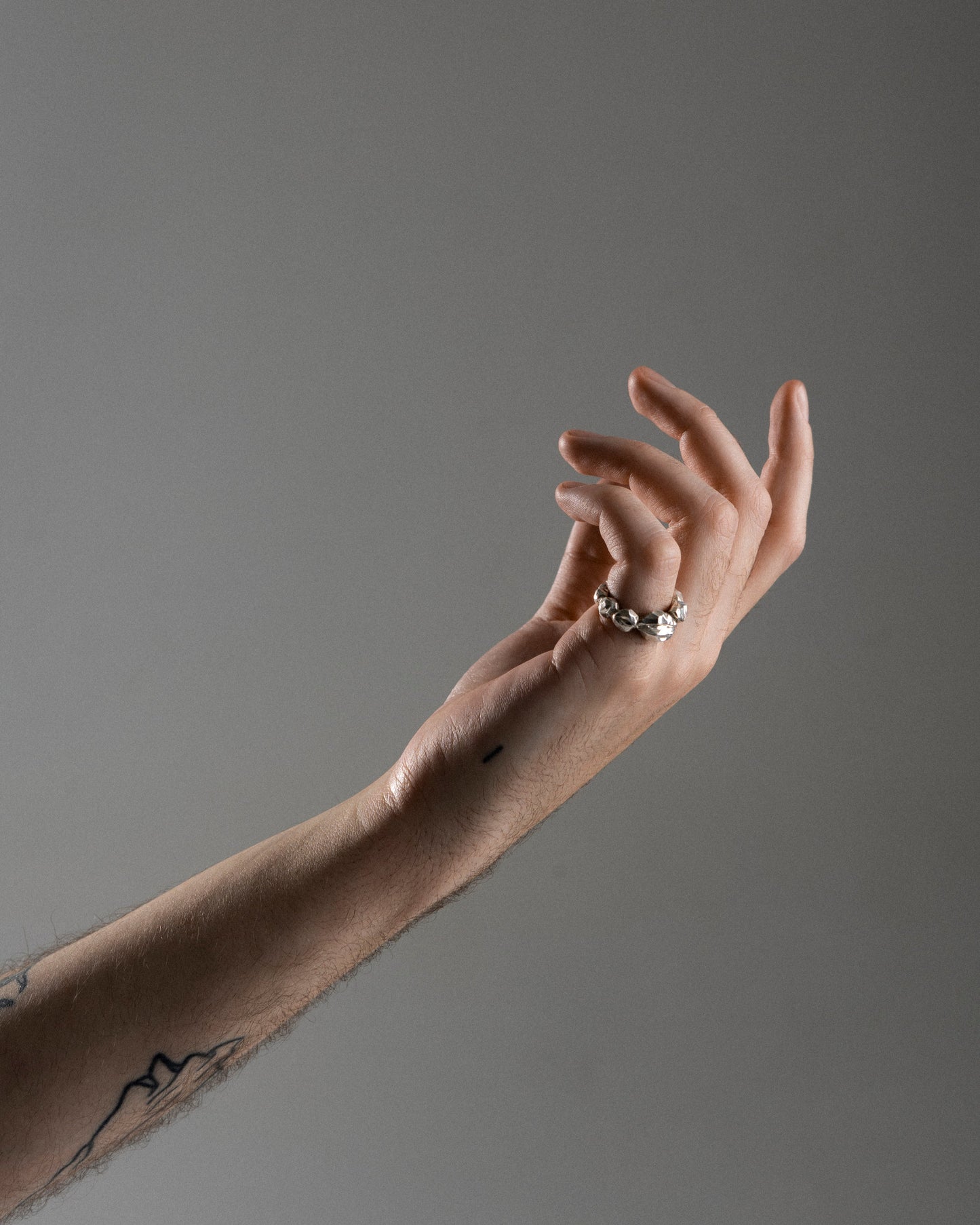 BAGUE SILEX EN ARGENT 950