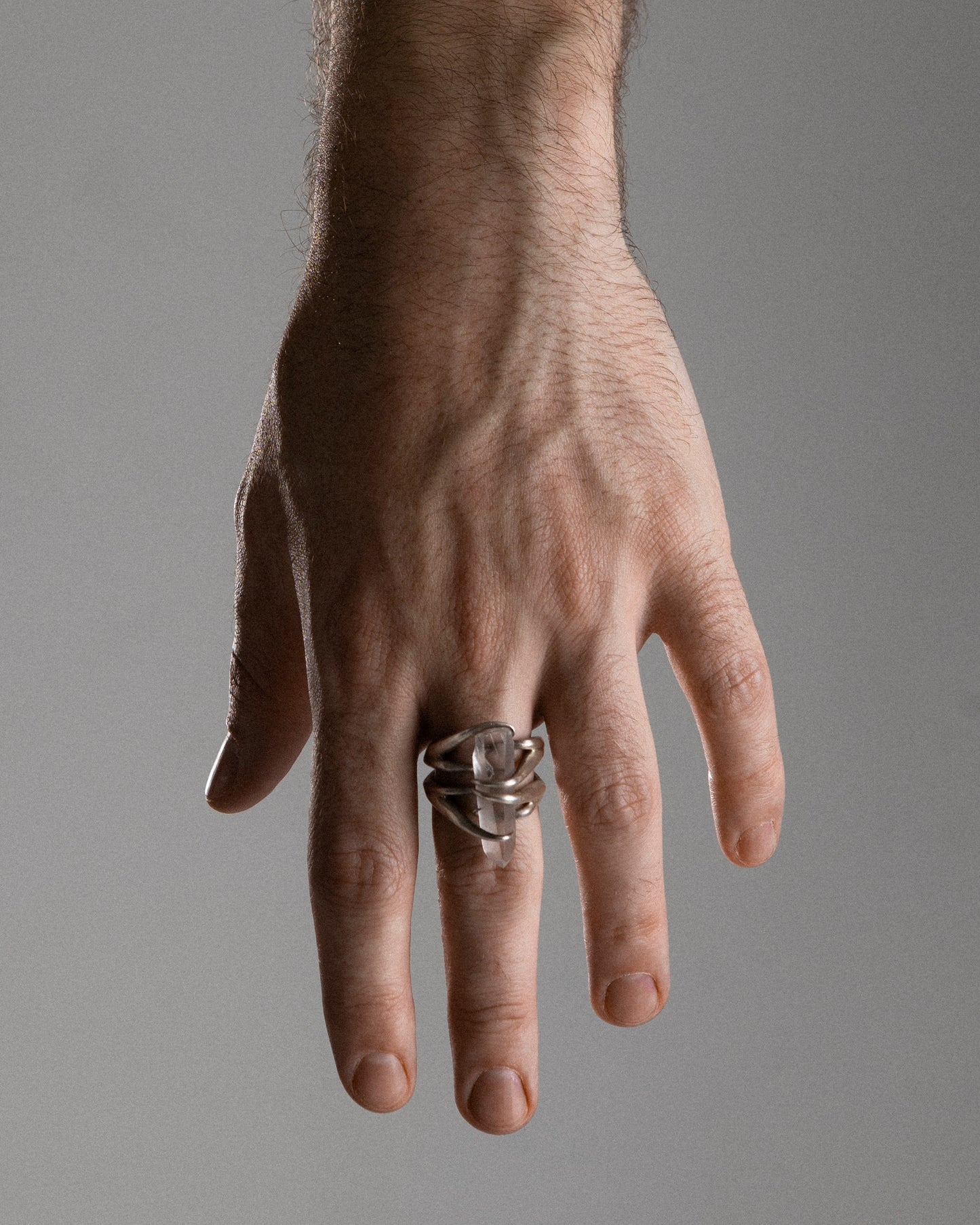 BAGUE CRISTAL ENTRELACÉ EN ARGENT 950