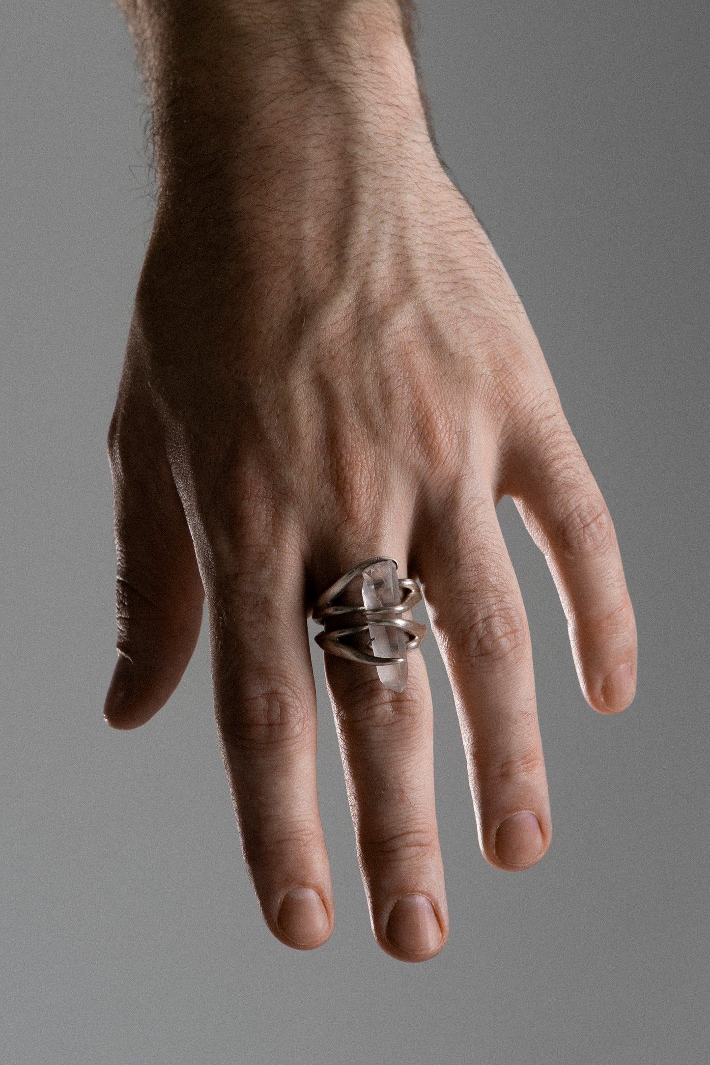 BAGUE CRISTAL ENTRELACÉ EN ARGENT 950