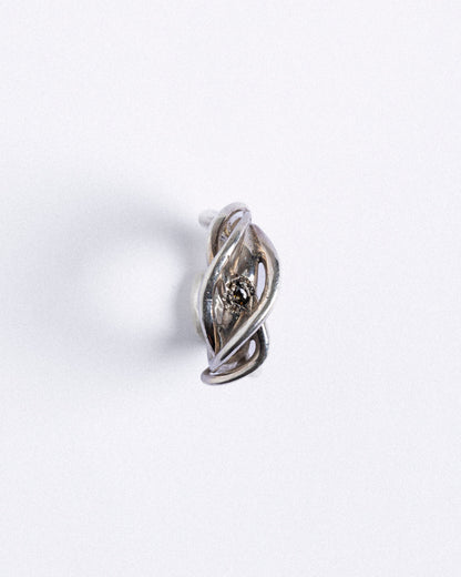 BAGUE SOLITAIRE NOIR EN ARGENT 950