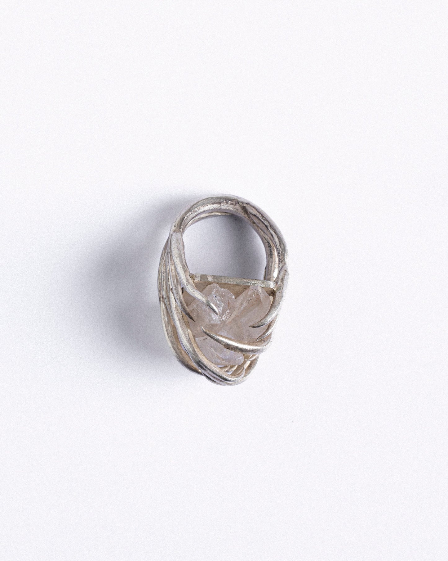 BAGUE CRISTAUX ENTRELACÉS EN ARGENT 950