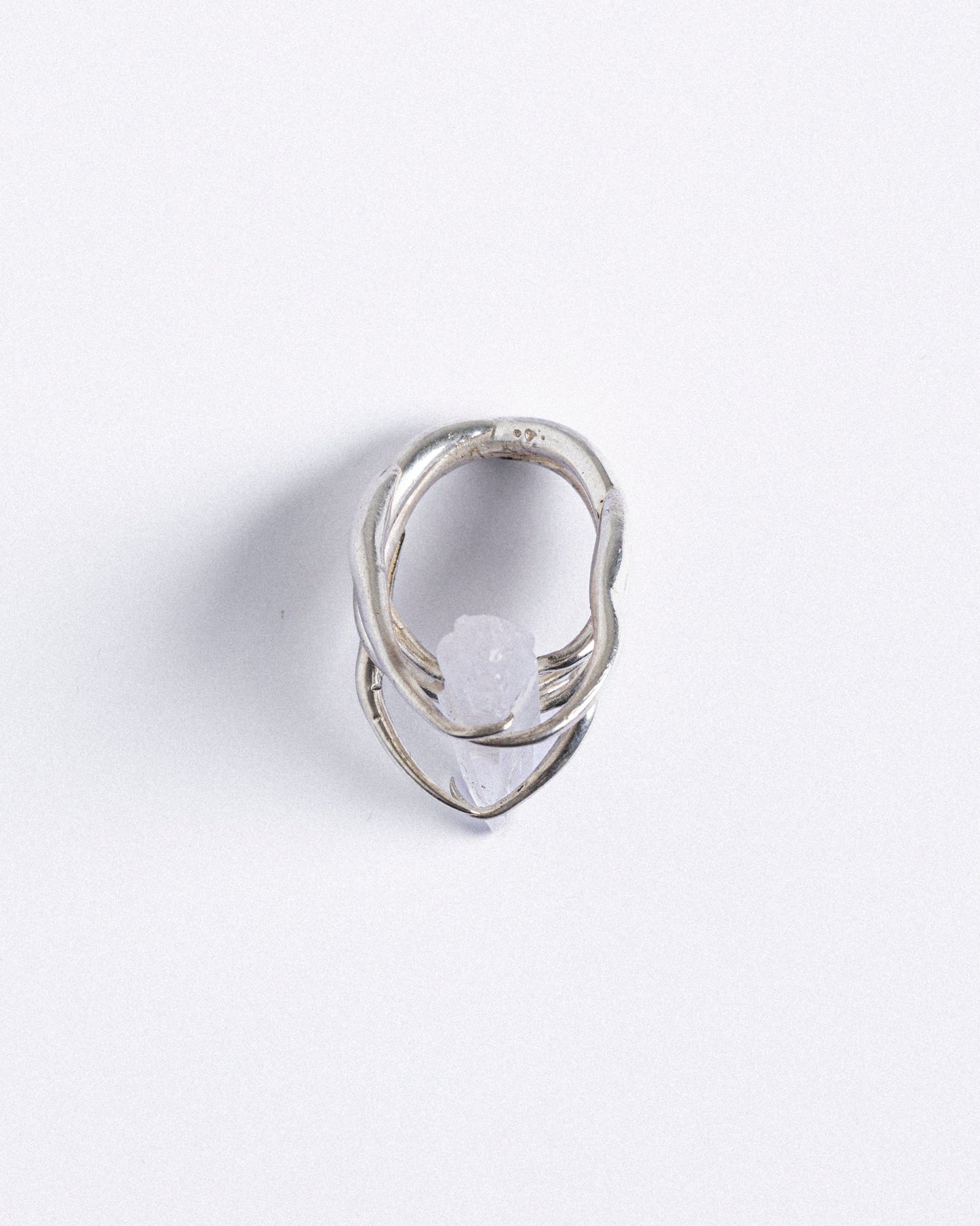 BAGUE CRISTAL ENTRELACÉ EN ARGENT 950