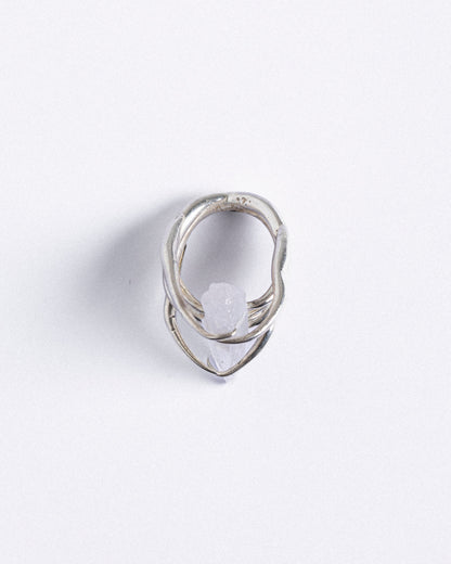 BAGUE CRISTAL ENTRELACÉ EN ARGENT 950