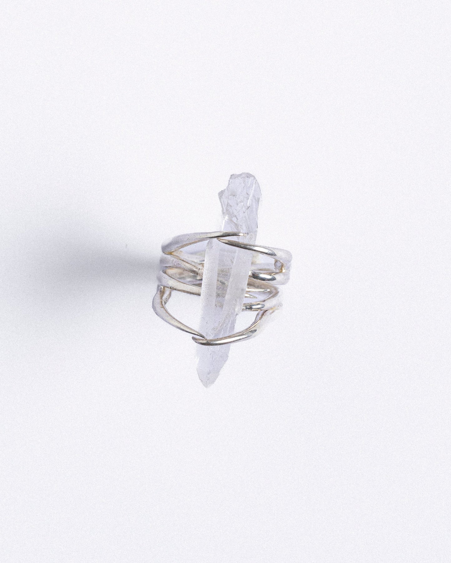 BAGUE CRISTAL ENTRELACÉ EN ARGENT 950