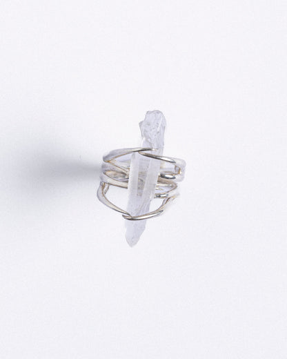 BAGUE CRISTAL ENTRELACÉ EN ARGENT 950