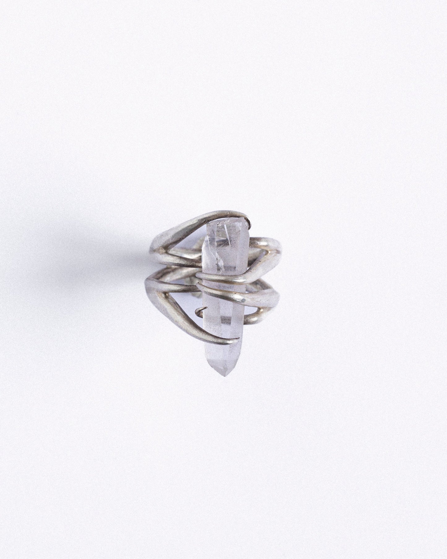 BAGUE CRISTAL ENTRELACÉ EN ARGENT 950