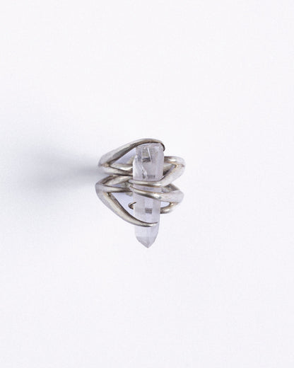 BAGUE CRISTAL ENTRELACÉ EN ARGENT 950