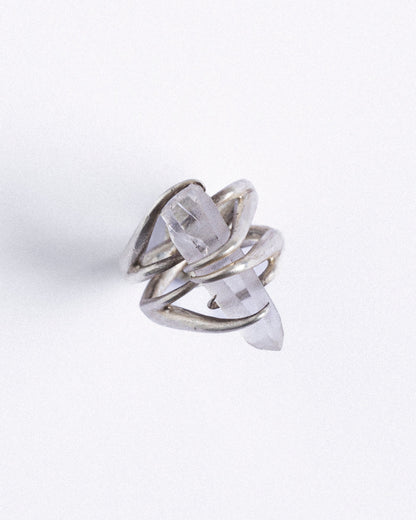 BAGUE CRISTAL ENTRELACÉ EN ARGENT 950