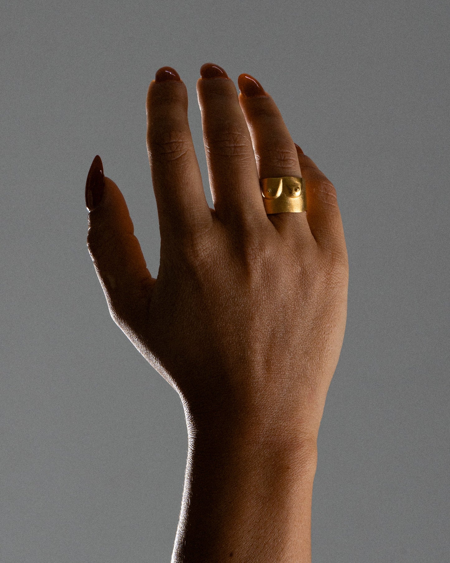 BAGUE SCULPTURE N°1 LIGHT VERMEIL BROSSÉ