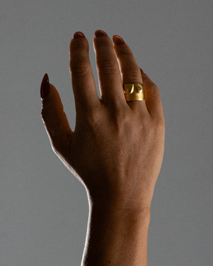 BAGUE SCULPTURE N°1 LIGHT VERMEIL BROSSÉ