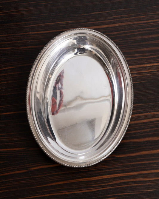 YEAR / SMALL OVAL DISH IN SILVER METAL