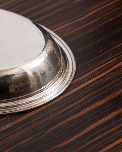 Small oval dish in silver metal, 1970s