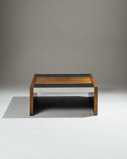 TABLE BASSE EN LOUPE ET MIROIR, 1970s