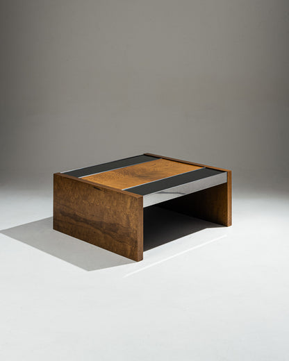 TABLE BASSE EN LOUPE ET MIROIR, 1970s