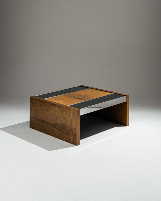 TABLE BASSE EN LOUPE ET MIROIR, 1970s