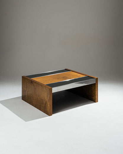 TABLE BASSE EN LOUPE ET MIROIR, 1970s