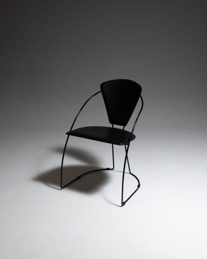 CHAISE EN CUIR ET MÉTAL, LINDA, ARRBEN, 1960s