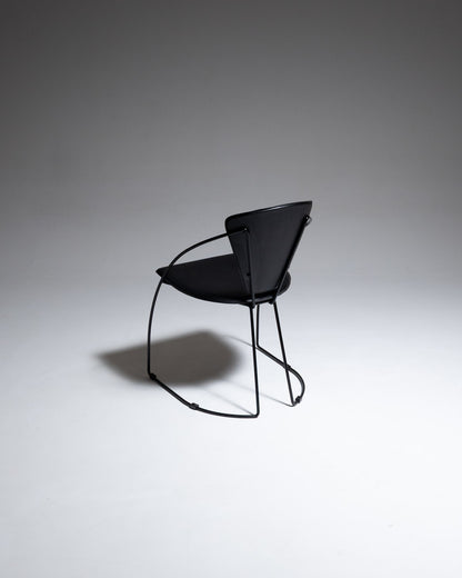 PAIRE DE CHAISES EN CUIR ET MÉTAL, LINDA, ARRBEN, 1960s