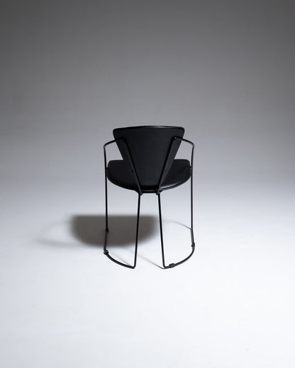 CHAISE EN CUIR ET MÉTAL, LINDA, ARRBEN, 1960s