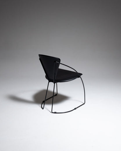 PAIRE DE CHAISES EN CUIR ET MÉTAL, LINDA, ARRBEN, 1960s