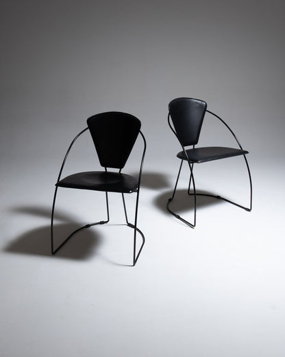 CHAISE EN CUIR ET MÉTAL, LINDA, ARRBEN, 1960s