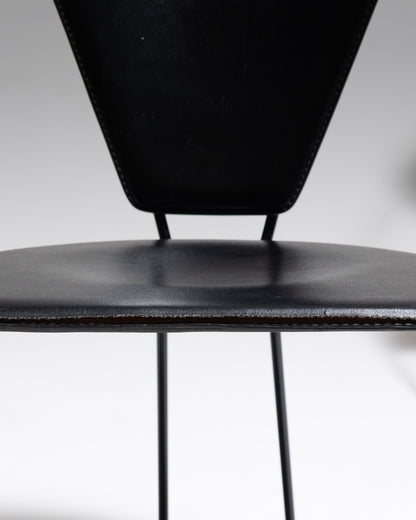 PAIRE DE CHAISES EN CUIR ET MÉTAL, LINDA, ARRBEN, 1960s