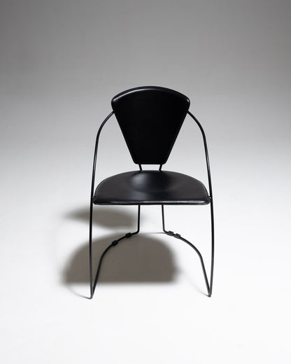 PAIRE DE CHAISES EN CUIR ET MÉTAL, LINDA, ARRBEN, 1960s