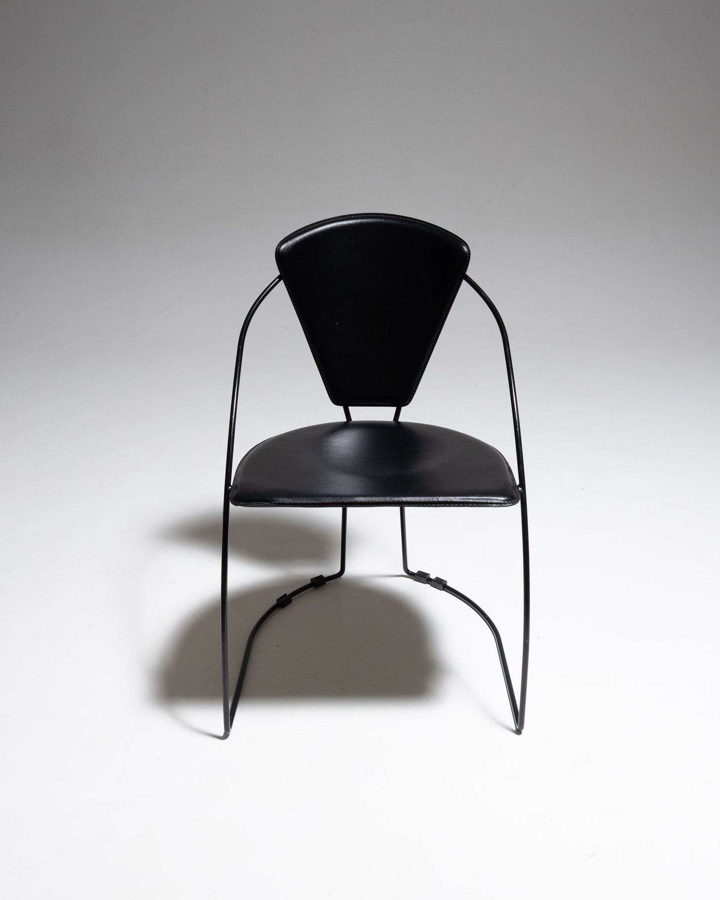 SET DE 4 CHAISES EN CUIR ET MÉTAL, LINDA, ARRBEN, 1960s