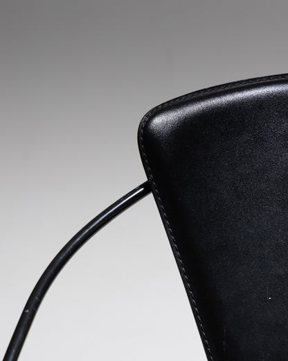 PAIRE DE CHAISES EN CUIR ET MÉTAL, LINDA, ARRBEN, 1960s