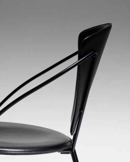 SET DE 4 CHAISES EN CUIR ET MÉTAL, LINDA, ARRBEN, 1960s