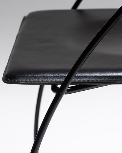 SET DE 4 CHAISES EN CUIR ET MÉTAL, LINDA, ARRBEN, 1960s