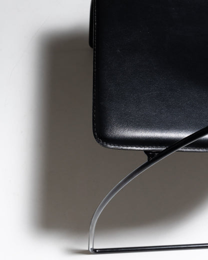 CHAISE EN CUIR ET MÉTAL, LINDA, ARRBEN, 1960s