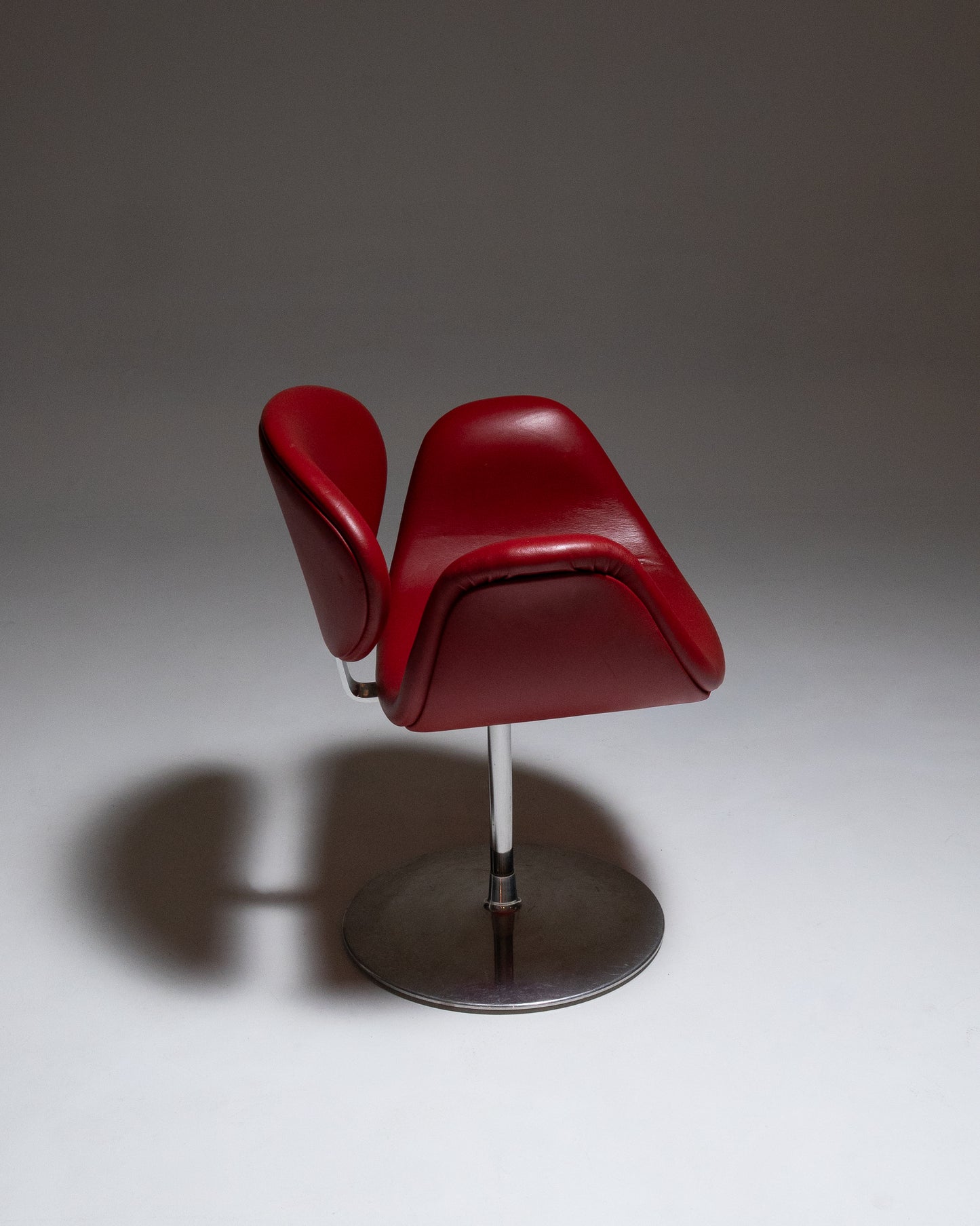 CHAISE TULIP EN CUIR ET MÉTAL, PIERRE PAULIN, 1960s